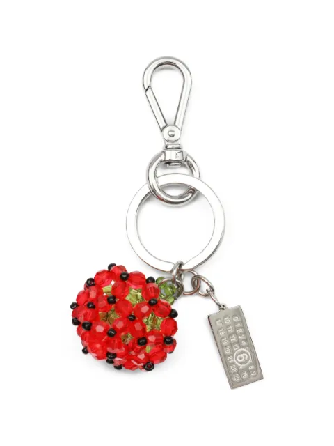 MM6 Maison Margiela Strawberry beaded Numeric keyring Red SA6UA0012P9064