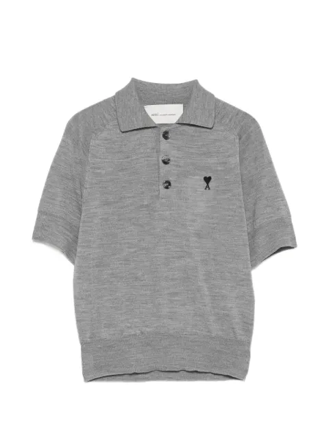 AMI Paris Ami De Coeur short-sleeves polo shirt Grey FPL439KN0039