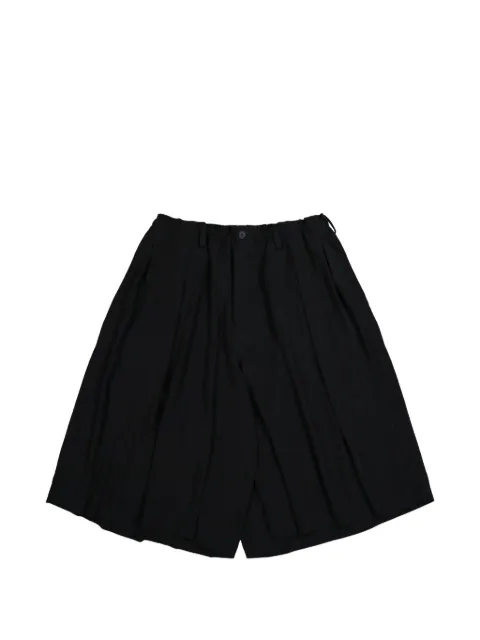 Yohji Yamamoto pleated tailored shorts Black HKP135001