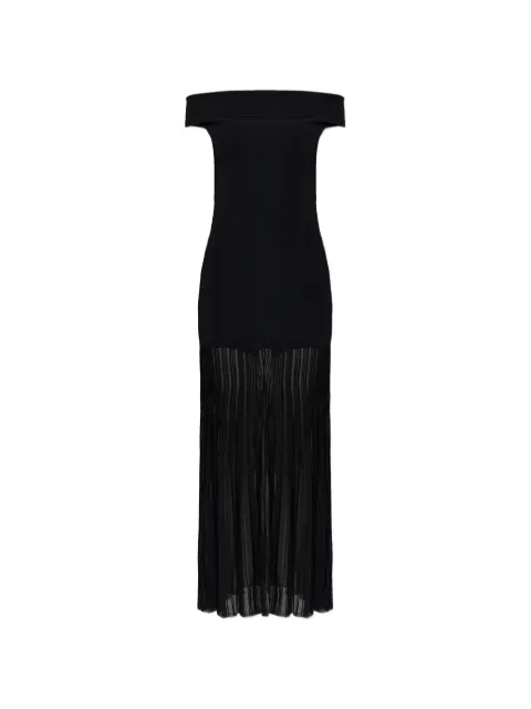 Michael Michael Kors off-shoulder sheer-panel dress Black MS683HGBFD001