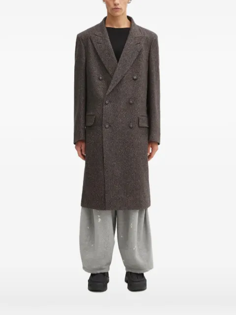 Wales Bonner Mayfair double-breasted coat Brown MA25CO09WO02903