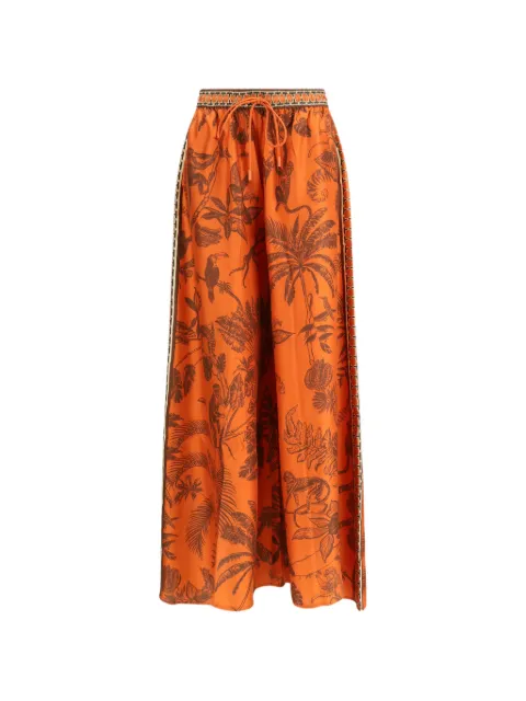 ALEMAIS monkey-print palazzo pants Orange 6885P