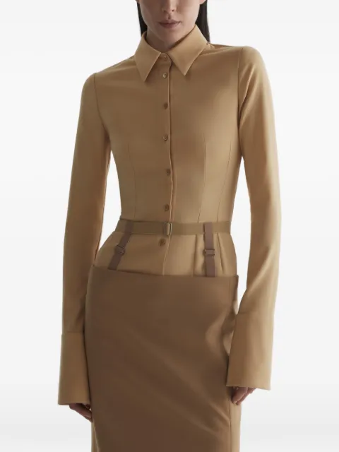 Mugler belted shirt Brown 26S1TO08661032
