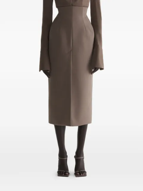 Mugler zip-up midi skirt Brown 26S1JU05911032