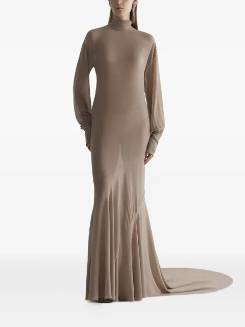 Mugler turtleneck gown dress Neutrals 26S1RO18683016