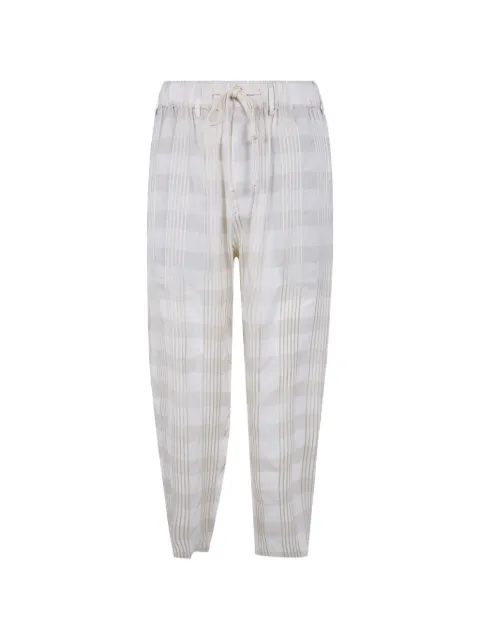 Uma Wang checked tapered trousers Neutrals UM3510