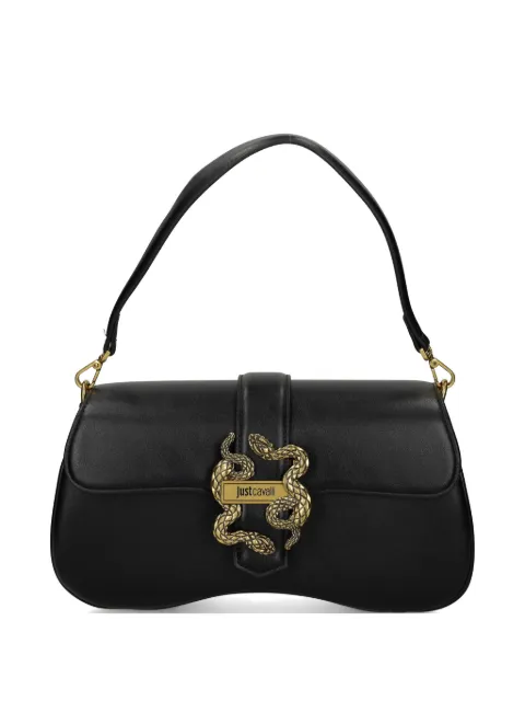 Just Cavalli snake-detail shoulder bag Black 80RA4BA1ZSA89
