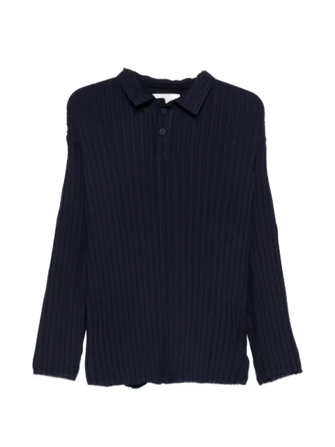 Gongdid Design pleated polo shirt Blue GDM19