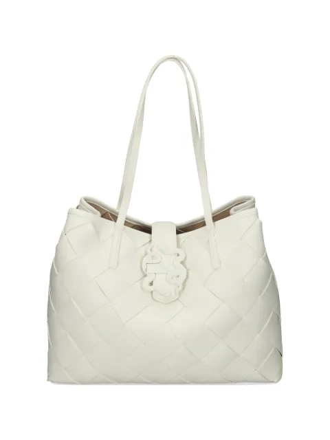 Just Cavalli woven emblem tote bag White 80RA4BM2ZSD88