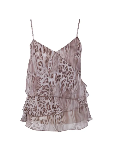 Blugirl ruffled animal-print top Neutrals RA6089TS121