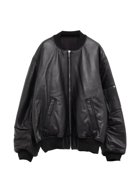 Amal Guessous zip-up leather jacket Black LJ02