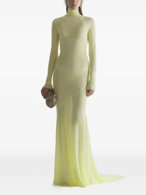 Mugler turtleneck gown dress Yellow 26S1RO18292034