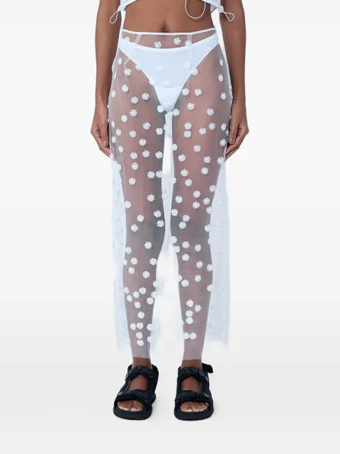 Cecilie Bahnsen floral-appliqué maxi skirt White 325RTW17002