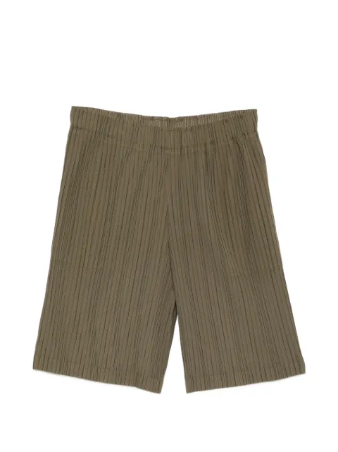 Gongdid Design pleated elasticated track shorts Green GDM17GRN