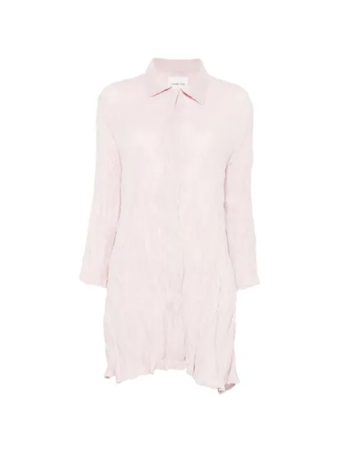 Gongdid Design pleated mini shirt dress Pink GD174