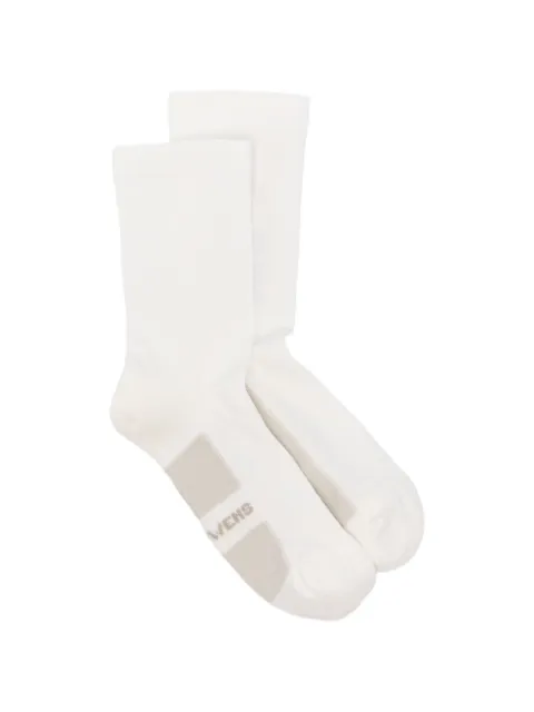 Rick Owens logo-print socks White RP01F6498SOCKC