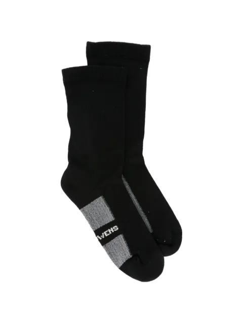 Rick Owens logo-print socks Black RP01F6498SOCKC