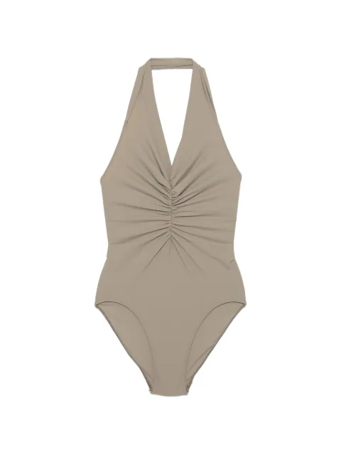 Rick Owens draped halterneck swimsuit Neutrals RP01F6089NS