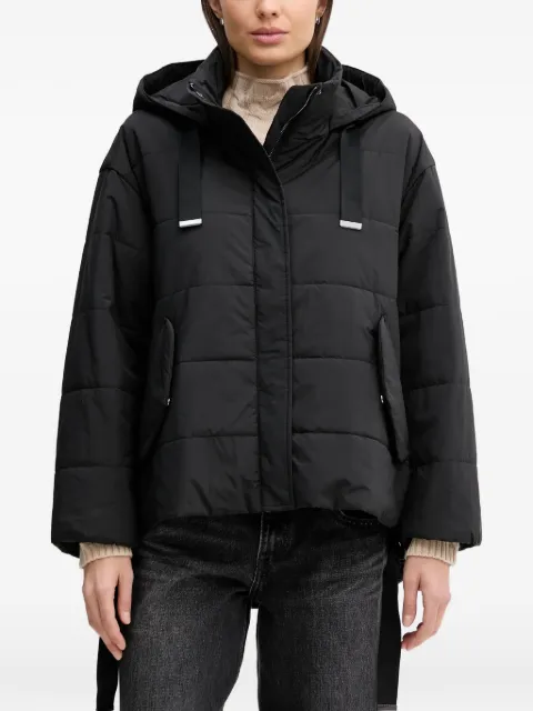 Sisley hooded quilted jacket Black 2SB4LN06O