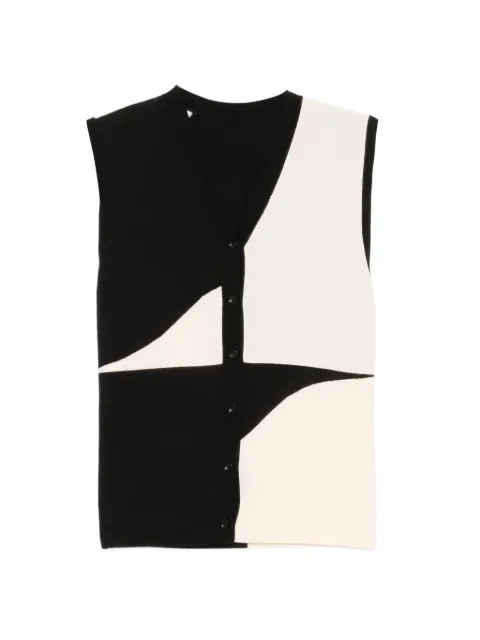 LESS colour-block V-neck cardigan Black 2Q5315080