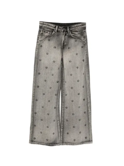 JNBY polka-dot wide-leg jeans Grey 5Q3E12330