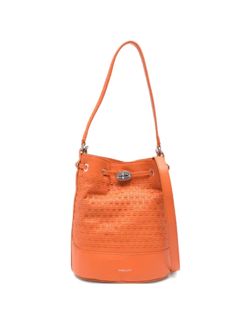 Zanellato Monda top-handle leather bucket bag Orange 068901490000