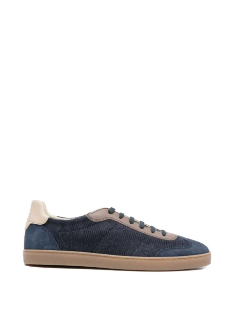 Brunello Cucinelli cotton knit, suede and matte calfskin sneakers Blue MZUTSGJ344CPC58