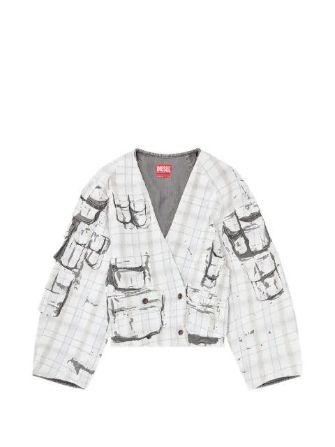 Diesel denim cardi jacket with peel-off effect Grey A23423068WA