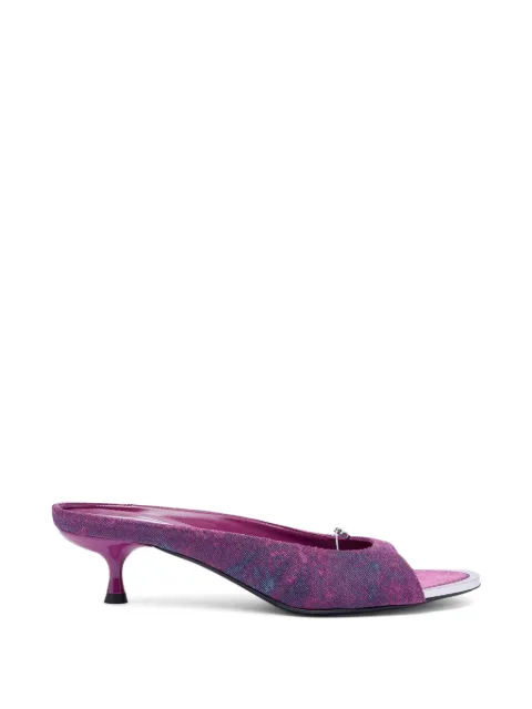 Diesel D-Diam's-Low denim mules with floating Oval D Purple Y03974P7675