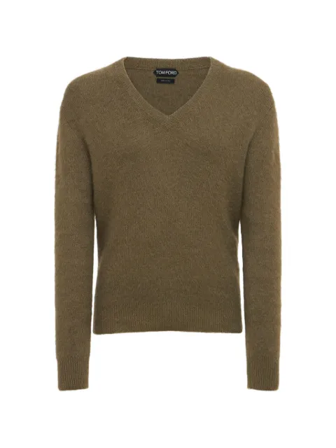 TOM FORD V-neck long-sleeved sweater Green BAE72TFK100