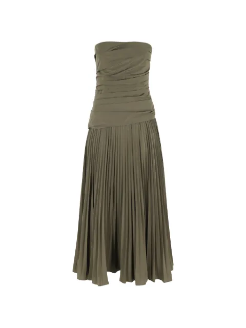 SIMKHAI Aria pleated strapless dress Green 1261183T