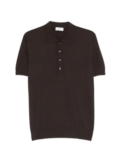 Paolo Pecora textured polo shirt Brown A046F1002345