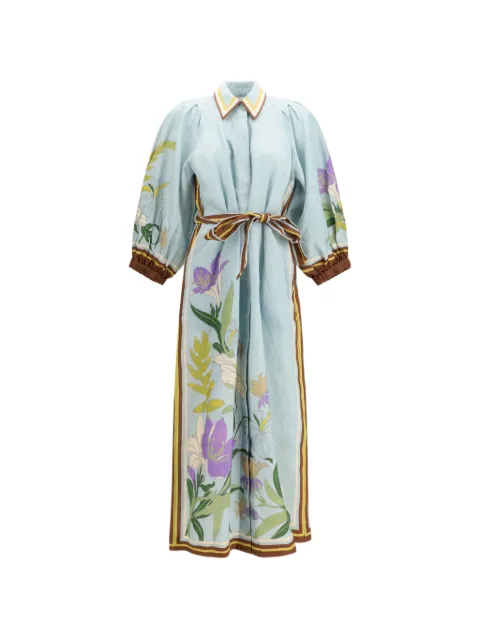 ALEMAIS floral-print midi dress Blue 6896D