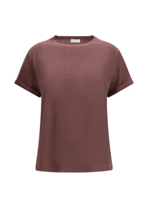Brunello Cucinelli rolled-sleeve T-shirt Brown M41810000C9275