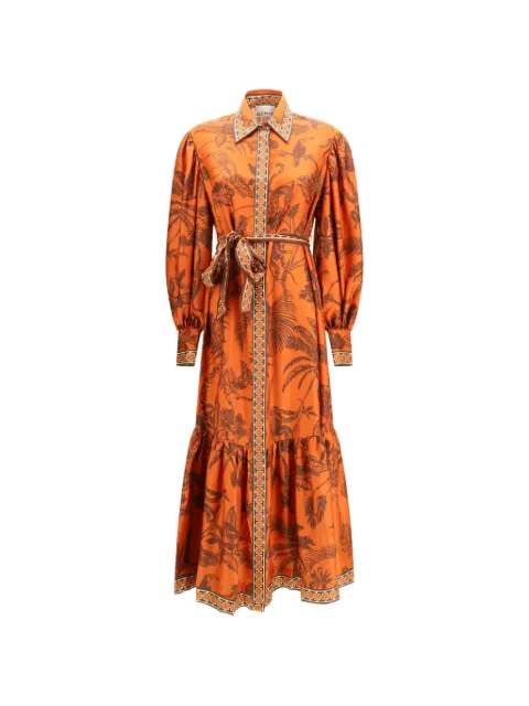 ALEMAIS belt-detail midi dress Orange 6882D