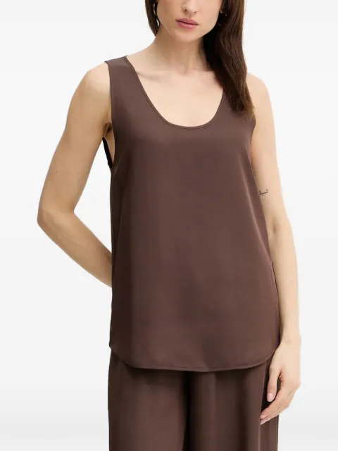 SIMONA CORSELLINI scoop neck sleeveless top Brown P26CPTO02001