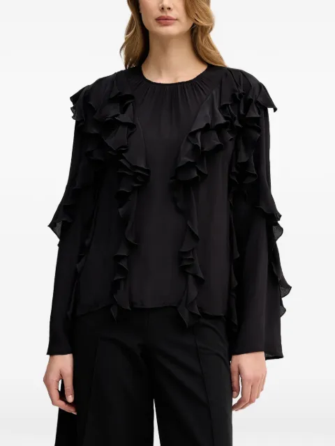 Sisley ruffled blouse Black 55E6LQ09R