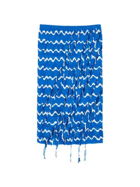 JNBY pleated fringed skirt Blue 5Q4D13880