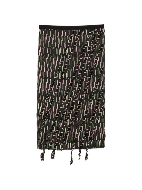 JNBY geometric-print midi skirt Black 5Q4D13880