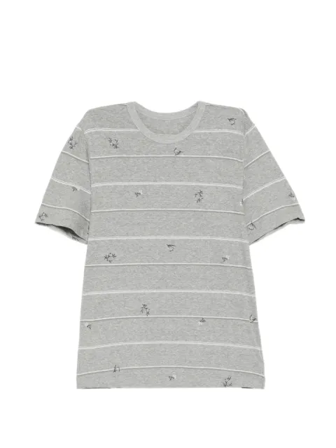 JNBY embroidered stripes T-shirt Grey 5Q3111430