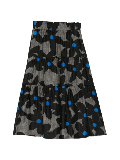 LESS floral-print A-line skirt Grey 2Q5D14180