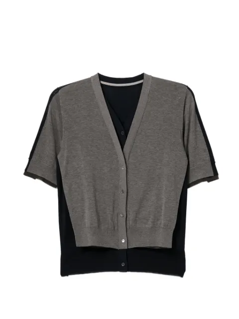 JNBY V-neck layered cardigan Grey 5Q4311400