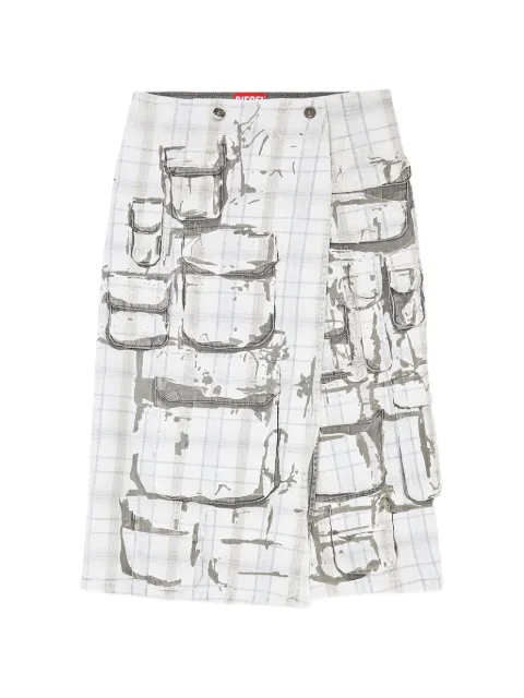 Diesel denim midi skirt with peel-off effect Grey A23923068WA