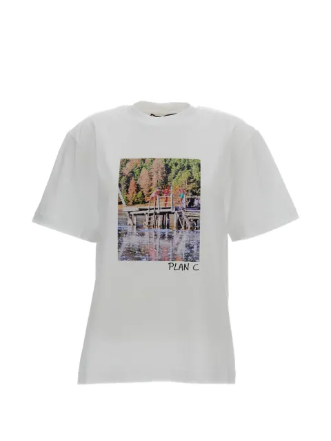 Plan C metallic-effect T-shirt White THCJD50SK7TJ00200W01