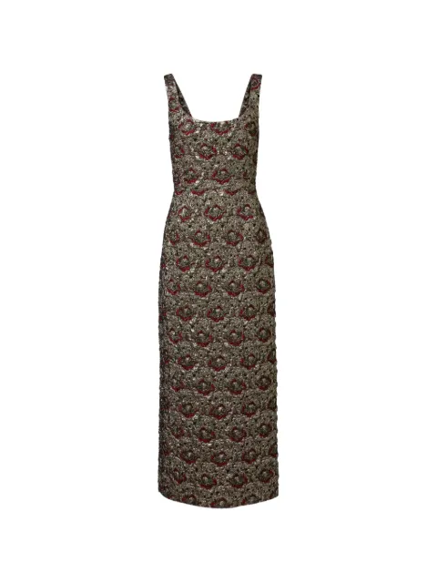 SIMKHAI Ravenna floral-print midi dress Gold 6251182FJ