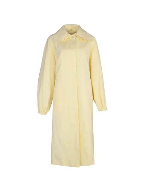 Fabiana Filippi embroidered-collar ottoman trench coat Yellow CTD276F698