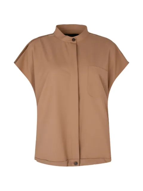 Fabiana Filippi sleeveless patch-pocket jacket Brown GCD276F663