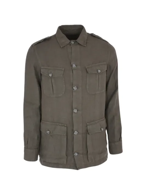 120% Lino buttoned pocket jacket Green 33ALIM89RH000D943
