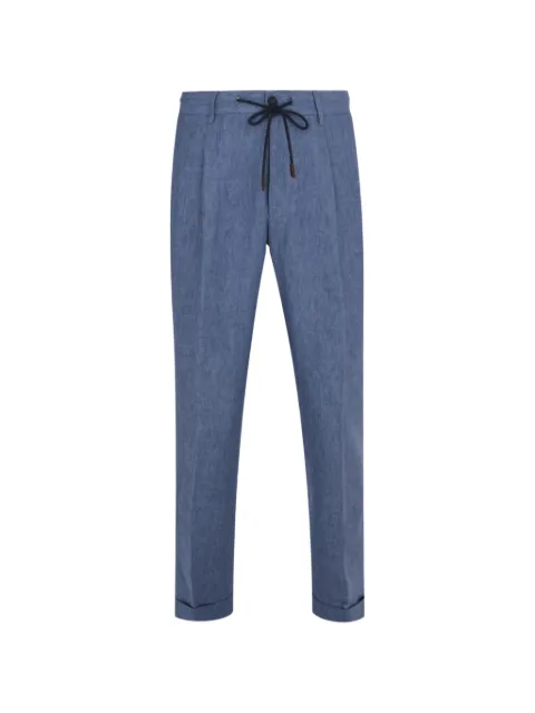 Gran Sasso drawstring pleated trousers Blue 5781776114
