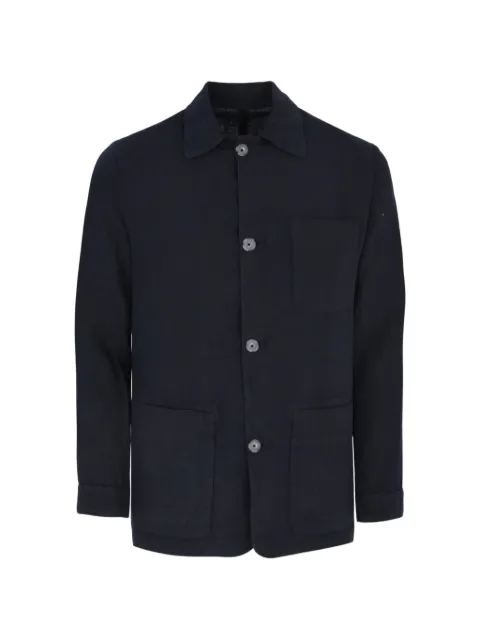 120% Lino buttoned pocket jacket Blue 33ALIM89RE0000253